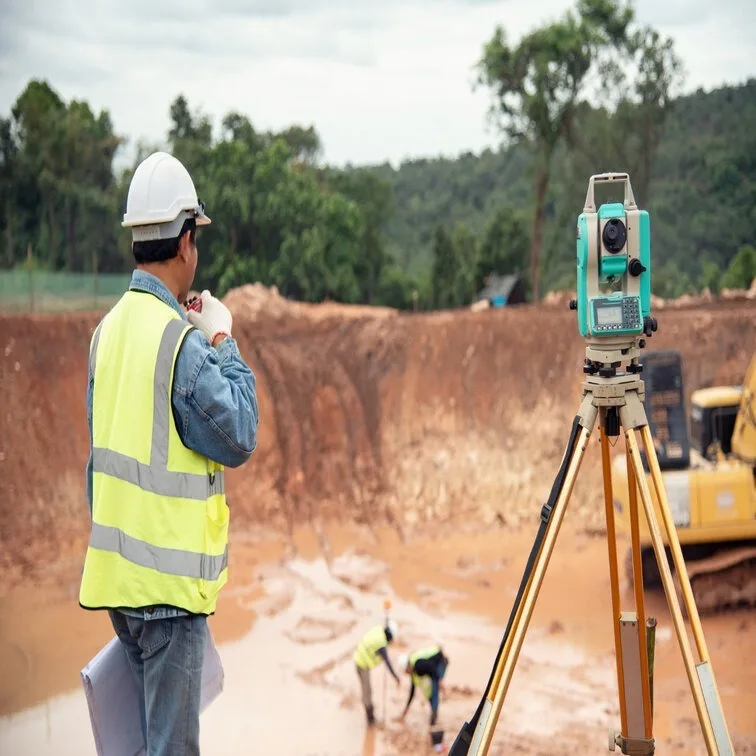 employess surveying land