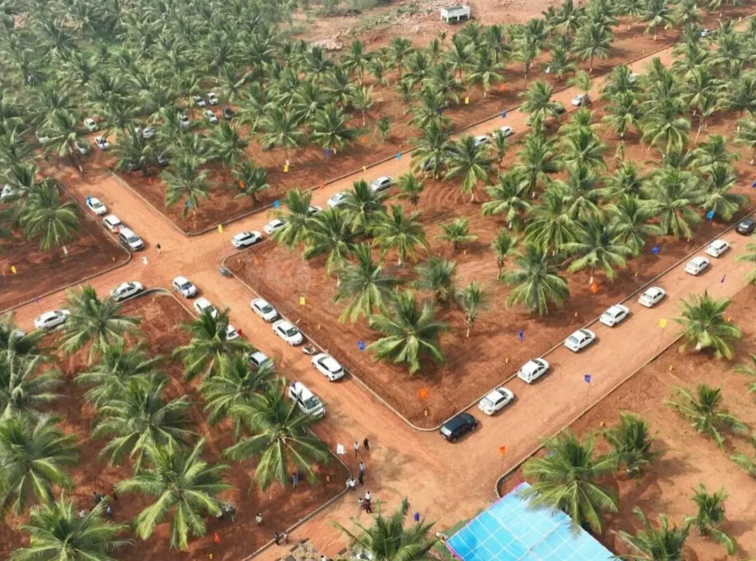 work area view from drone