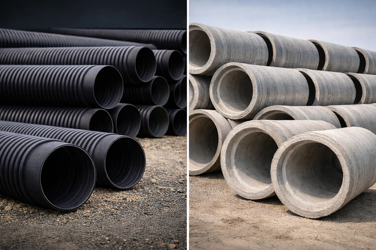 Choosing the Best Underground Drainage Pipes: Foam Core vs Eco Drain vs Concrete