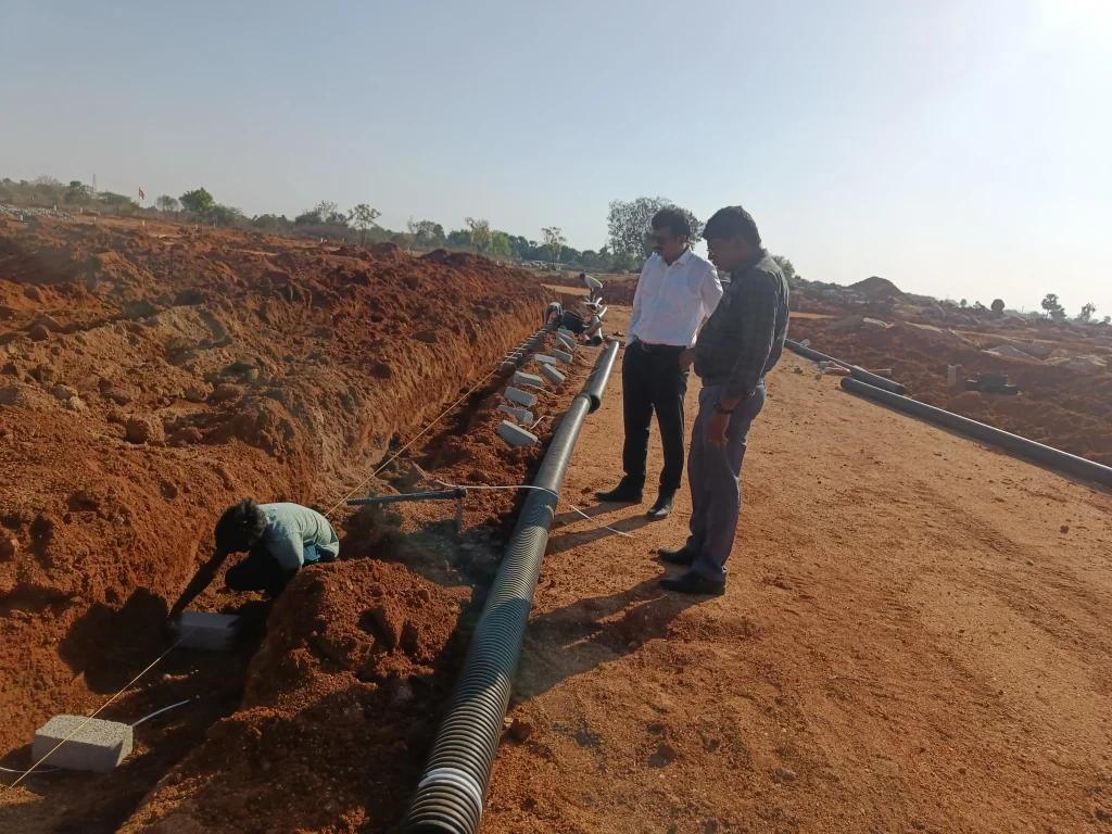 Layout development project pipe laying